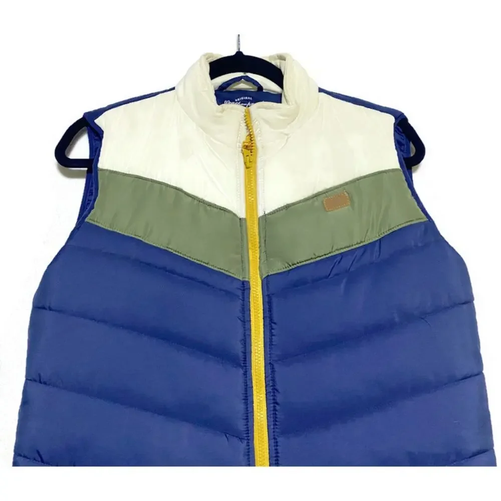 Weatherproof Original Quilted Vest Teen Girls Large Blue Green White NWT